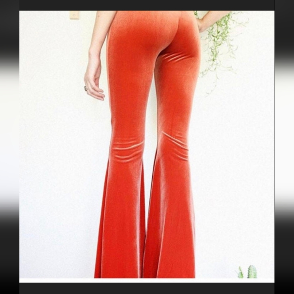 Home Cooked Karma Orange Velvet Bell Bottoms - Picture 4 of 13